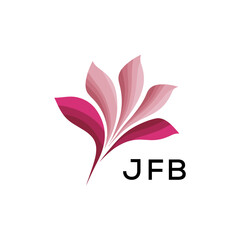 Modern Pink Leaf Logo Vector, JFB Later Logo, Gradient Petal Logo Concept, Creative Minimal Nature Logo, 
