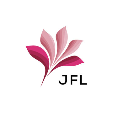 Modern Pink Leaf Logo Vector, JFL Later Logo, Gradient Petal Logo Concept, Creative Minimal Nature Logo, 
