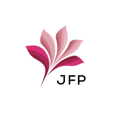Modern Pink Leaf Logo Vector, JFP Later Logo, Gradient Petal Logo Concept, Creative Minimal Nature Logo, 
