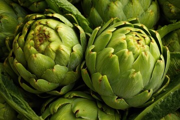 Fototapeta premium Phosphorous Food. Macro View of Fresh Organic Globe Artichoke, a Healthy Vegetarian Superfood