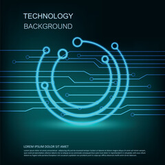 Blue Futuristic Abstract Digital Technology Network Connection Circuit Data Vector Illustration Design Pattern Blueprint