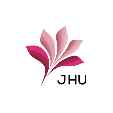 Modern Pink Leaf Logo Vector, JHU Later Logo, Gradient Petal Logo Concept, Creative Minimal Nature Logo, 
