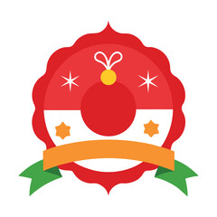 Decorative Christmas and New Year badges Retro label design with festive elements Vector illustration