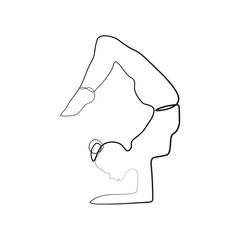 Women Yoga Pose One line Illustration