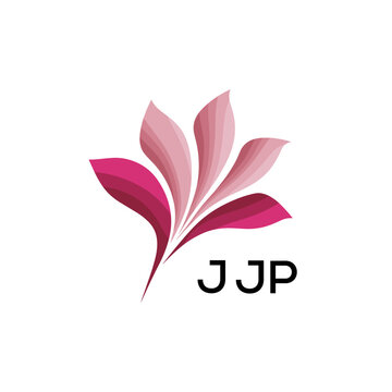 Modern Pink Leaf Logo Vector, JJP Later Logo, Gradient Petal Logo Concept, Creative Minimal Nature Logo, 
