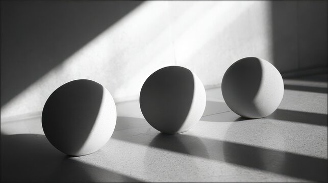 Shadow Play Ellipsoidal Forms Abstract