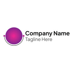Molecular technology circle logo template for business and company