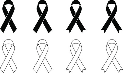 Ribbon Icon Set silhouette