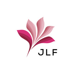 Obraz premium Modern Pink Leaf Logo Vector, JLF Later Logo, Gradient Petal Logo Concept, Creative Minimal Nature Logo,JLF floral, abstract, JLF logo, leaf, petal, JLF pink, gradient, JLF design, icon, vector, JL