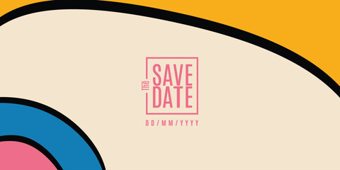Save the date banner. Can be used for business, marketing and advertising. logo graphic design of event summit made for Technology and upcoming events. Vector EPS 10	