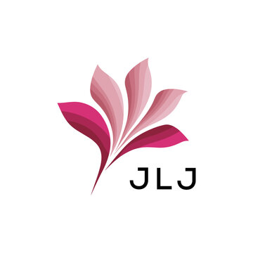 Modern Pink Leaf Logo Vector, JLJ Later Logo, Gradient Petal Logo Concept, Creative Minimal Nature Logo, 
