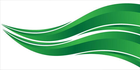 green wave curve, green wave corner shape for element, stripes ribbon green graphic, striped green. eps 10