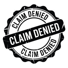 Claim denied stamp with jagged edges and diagonal bar