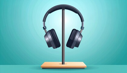 Experience crisp, immersive audio with these sleek, contemporary over-ear headphones, elegantly presented on a minimalist stand, ready for your personal sound journey