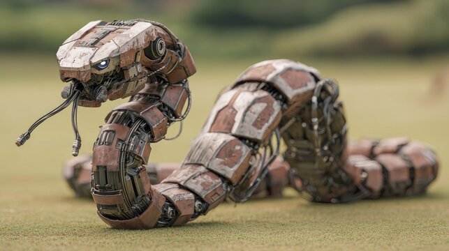 Rusty mechanical snake robot