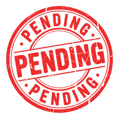 Red stamp with the word pending repeatedly