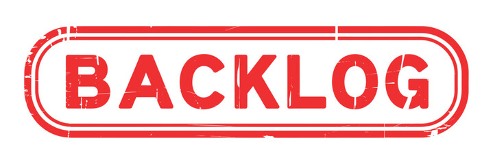 Red stamp graphic with the word backlog