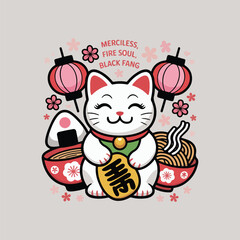 A vibrant and playful anime-style sticker set
showcasing iconic Japanese cultural elements.