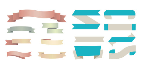 Ribbons collection. Ribbon banner art. Ribbons and banners. Flat ribbons. Set of Ribbons and banner. Banner illustration. Set of banner. Set of scroll ribbon, vintage ribbon © Imran