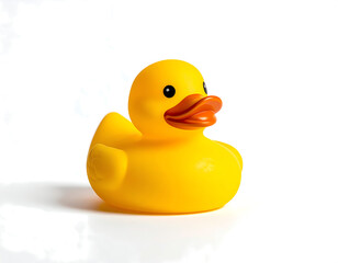 Simple Studio Shot of a Bright Yellow Rubber Duck Toy