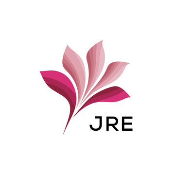 Modern Pink Leaf Logo Vector, JRE Later Logo, Gradient Petal Logo Concept, Elegant Floral Abstract Logo Design, 
