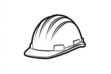 Outline drawing of a protective hard hat for construction workers.