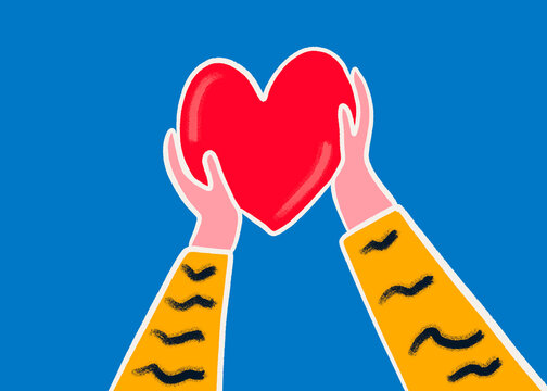 Heartfelt love and kindness illustration