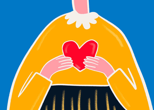 Heartfelt illustration embracing love and kindness