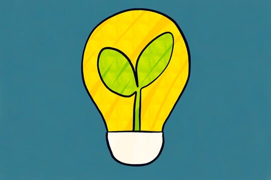 Eco energy icon with light bulb and green sprout