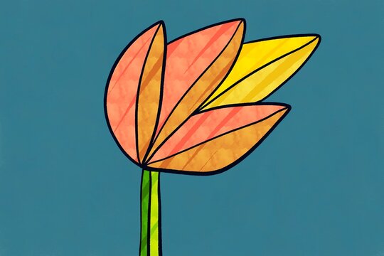 Abstract flower illustration with vibrant colors