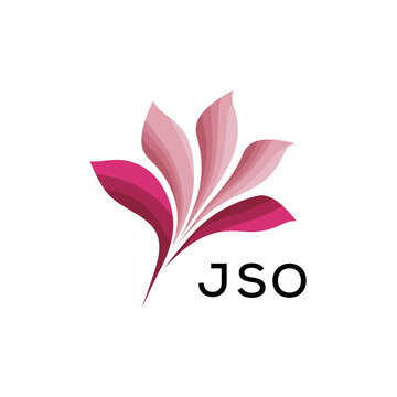 Stylish Botanical Branding Icon, JSO Later Logo, Creative Minimal Nature Logo, Gradient Petal Logo Concept,
