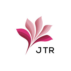Fototapeta premium Stylish Botanical Branding Icon, JTR Later Logo, Creative Minimal Nature Logo, Gradient Petal Logo Concept,JTR floral, abstract, JTR logo, leaf, petal, JTR pink, gradient, JTR design, icon, JTR v