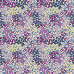 Abstract ditsy floral seamless pattern. Impressionistic small flower texture background. Painterly botanical print in muted purple and blue for fashion fabric, textile, or home decor. © Creativezone