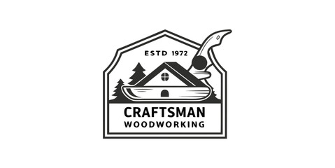 Craftsman woodworking logo, classic design for woodworking businesses