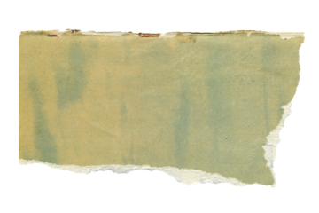 Vintage torn piece of aged magazine texture. Old antique ripped sheet paper isolated.