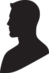 Silhouette profile of a man's head and shoulders classic timeless portrait style