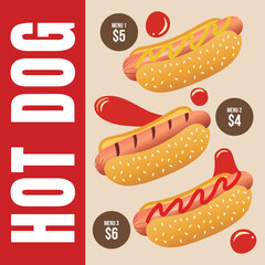 Hot Dog Menu Delicious Banner