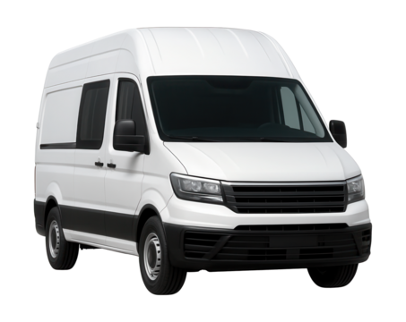 High-roof cargo van featuring rear sliding windows and tinted side panels.