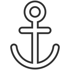 black outline anchor icon
