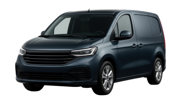Compact van featuring a sleek front grille and slim rear lights.