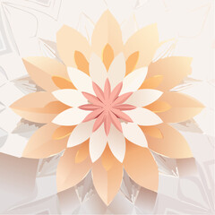 Delicate Paper Flower Craft with Intricate Petals and Soft Colors.