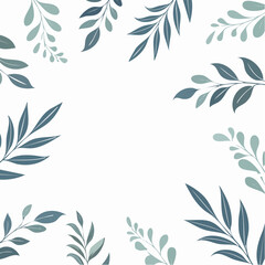 Fototapeta premium Elegant botanical design with leaves and branches on white background.
