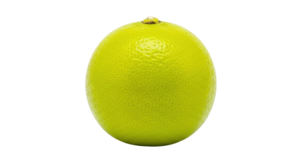 Isolated Citrus fruit, vibrant lime, tropical freshness, green spherical fruit against blank