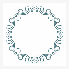 Elegant Decorative Frame with Swirls and Dots.