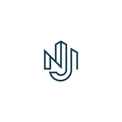 NJ building initials logo vector