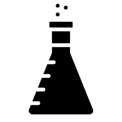 Elenmeyer flask glyph style vector illustration