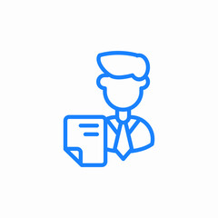 recommendation letter man icon sign vector