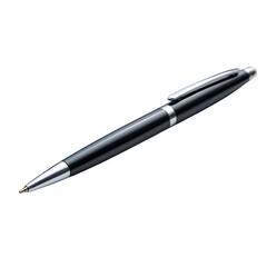 Elegant black ballpoint pen with polished chrome accents, perfect for professional signatures, journaling, or sophisticated note-taking.