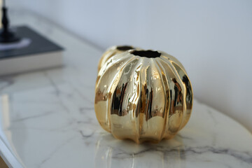 Gold decorative decorations for the interior. Accents on surfaces,