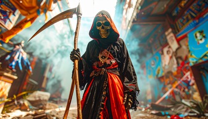 an imposing silhouette in the dark